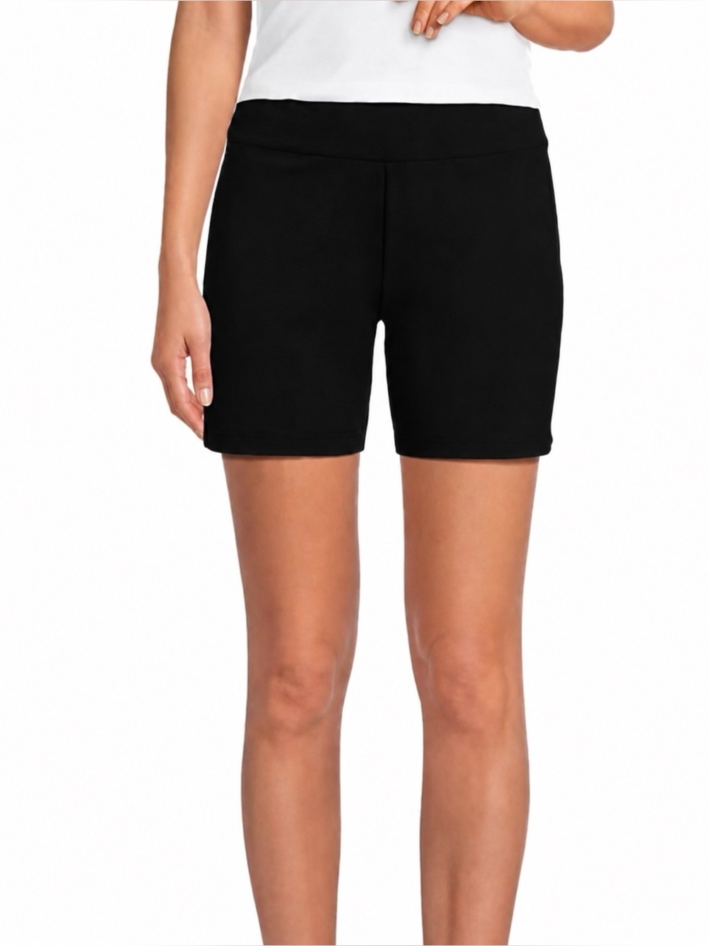 Lands’ End Starfish Black Pull On Shorts Petite XS 2-4 Stretch Casual Comfort